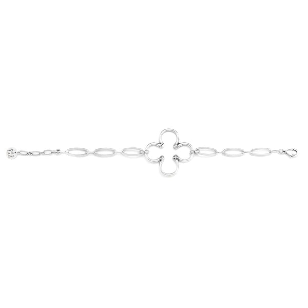 ORI TAO CLOVER lucky bracelet with oval chain (silvered)