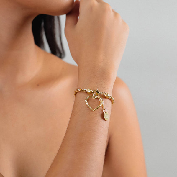 ORI TAO MERIDA heart dangle bracelet (golden)