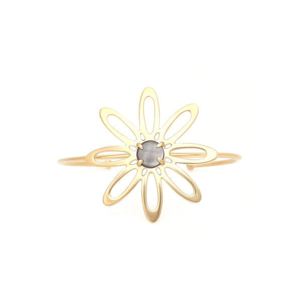 ORI TAO BLOOM  black lip rigid bracelet (golden)