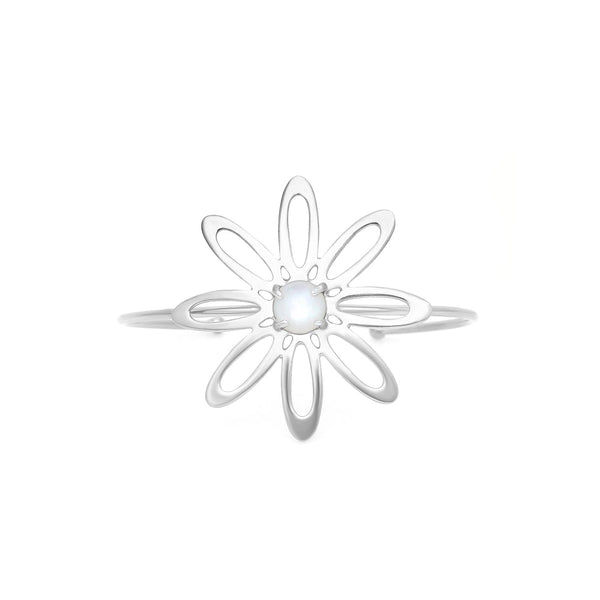 ORI TAO BLOOM white MOP rigid bracelet (silvered)