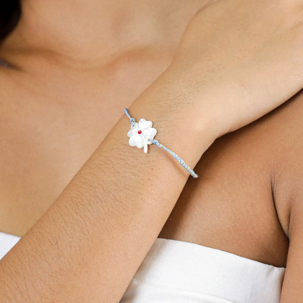 FRANCK HERVAL ANGELICA braided "clover" bracelet