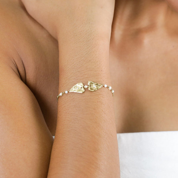 FRANCK HERVAL NORA adjustable 2 hearts bracelet