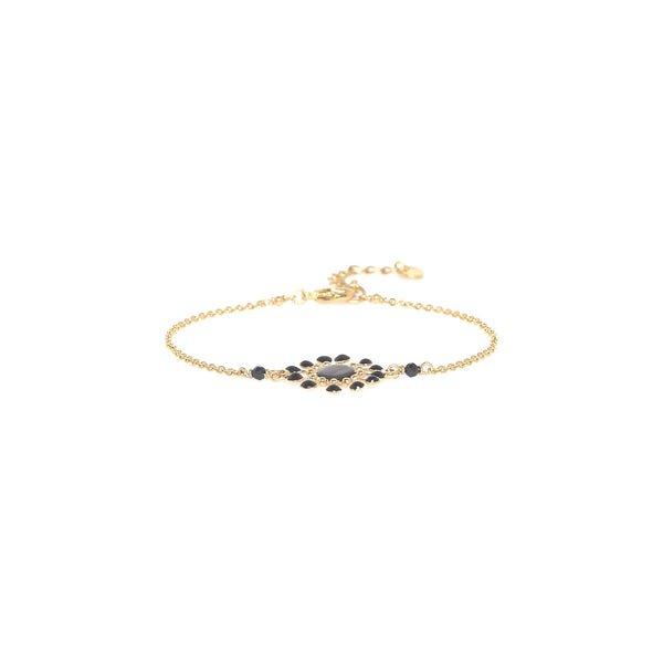 FRANCK HERVAL LAURYNE round disc simple bracelet(black)