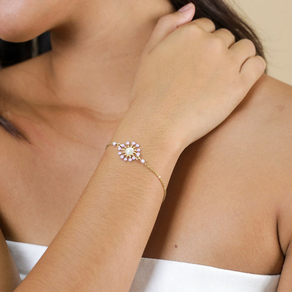 FRANCK HERVAL LAURYNE  round disc simple bracelet (lilac)