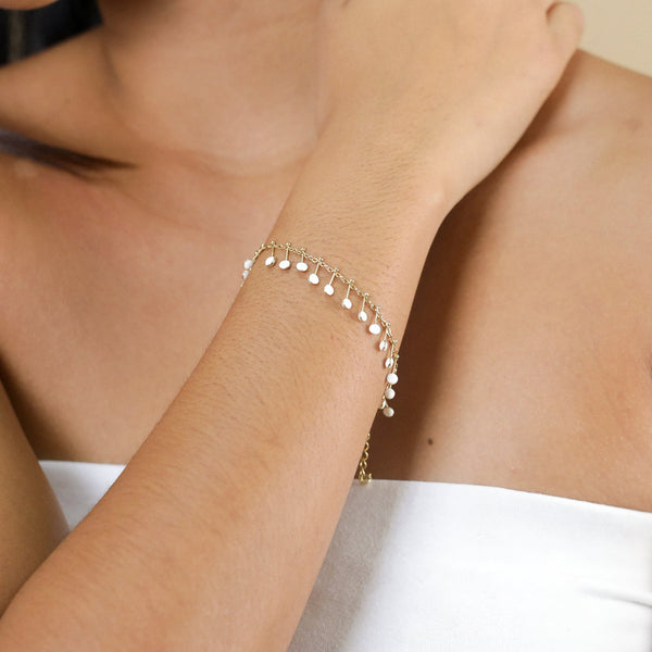 FRANCK HERVAL LAURYNE enamel chain bracelet (ecru)