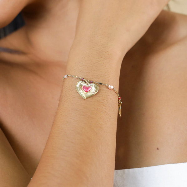 FRANCK HERVAL ESMEE 3 hearts dangles bracelet