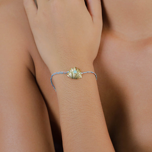 SUMMER   metal clam braided bracelet