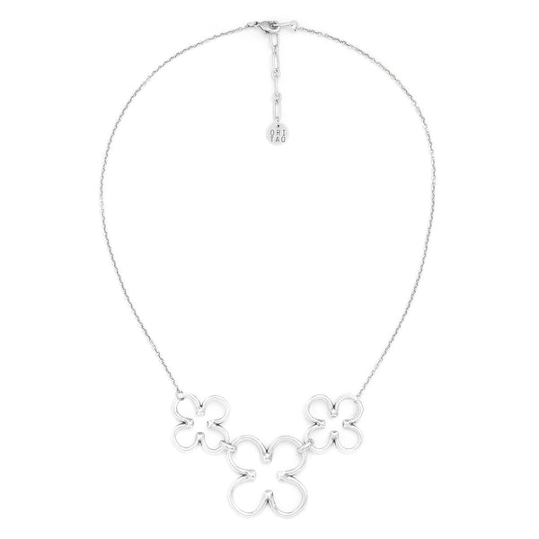 ORI TAO CLOVER 5 clovers necklace (silvered)