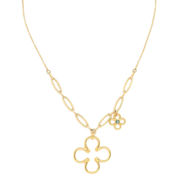 ORI TAO CLOVER 2 clovers pendant necklace (golden)