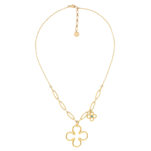 ORI TAO CLOVER 2 clovers pendant necklace (golden)