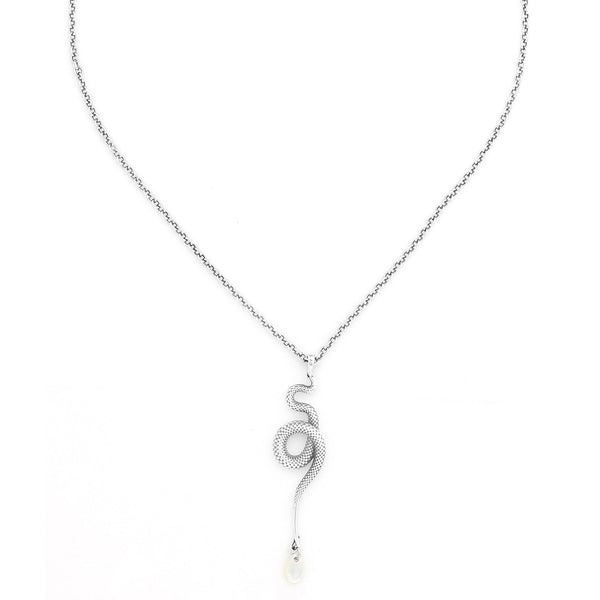 ORI TAO VENIN snake pendant necklace (silvered)
