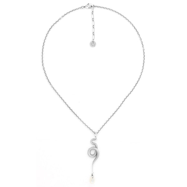 ORI TAO VENIN snake pendant necklace (silvered)