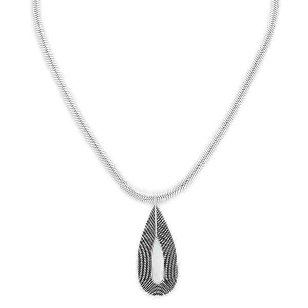 ORI TAO MIYAKO necklace with white MOP drop (silvered)