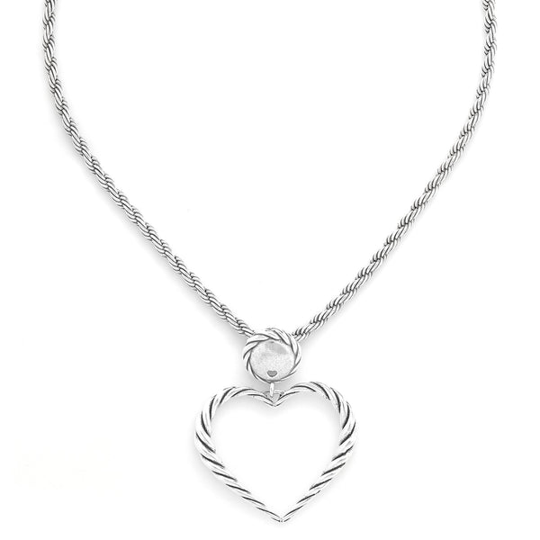 ORI TAO MERIDA big heart pendant necklace (silvered)