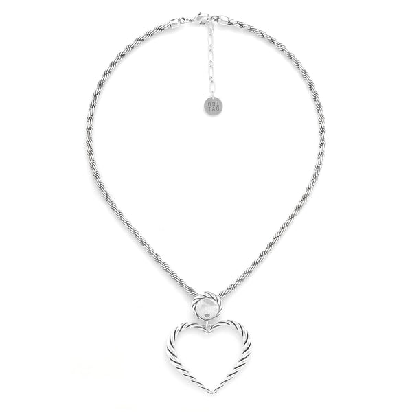 ORI TAO MERIDA big heart pendant necklace (silvered)