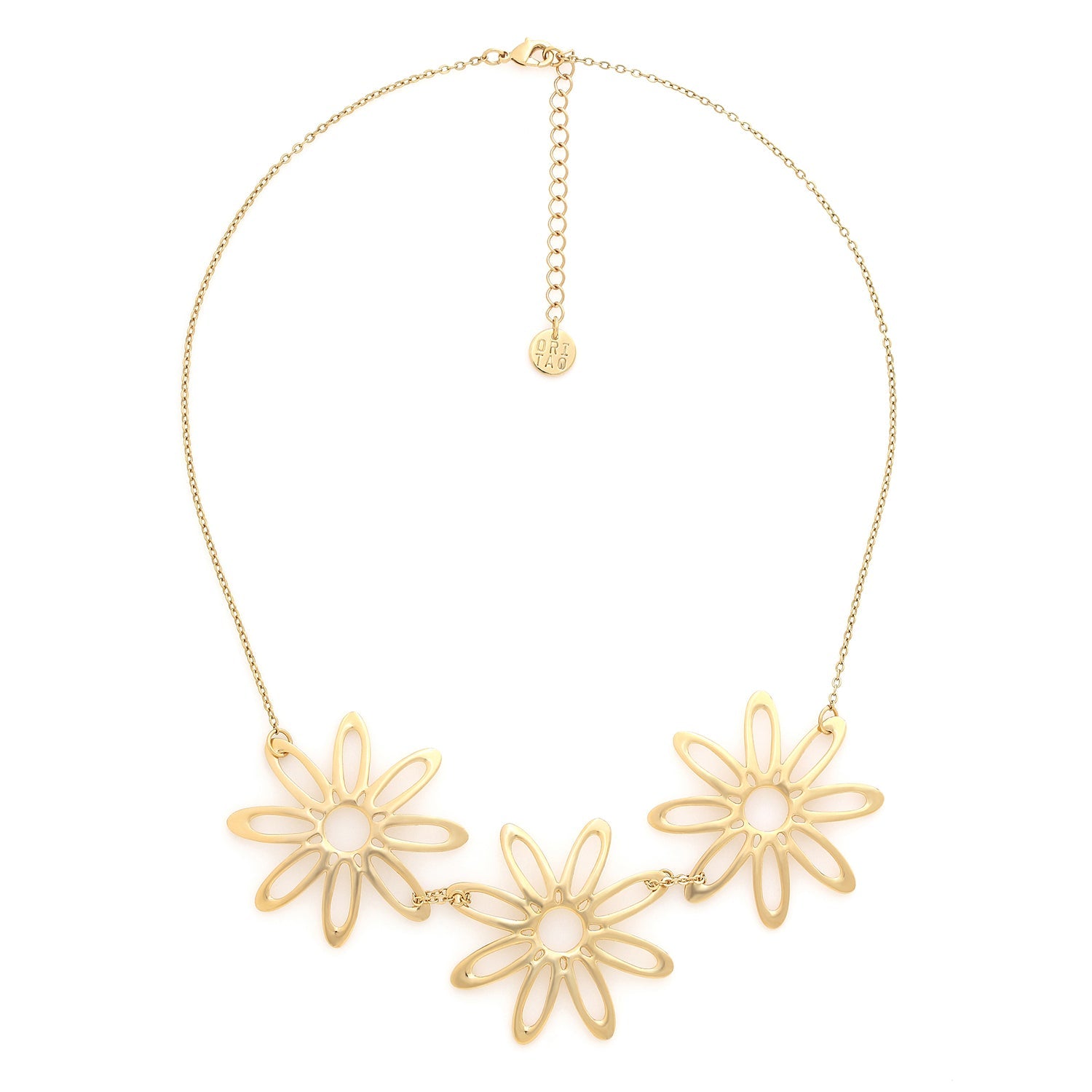 ORI TAO BLOOM golden 3 flower necklace