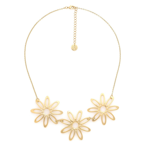 ORI TAO BLOOM golden 3 flower necklace