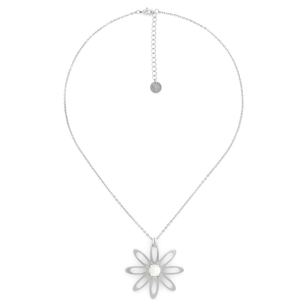 ORI TAO BLOOM small flower silvered pendant necklace