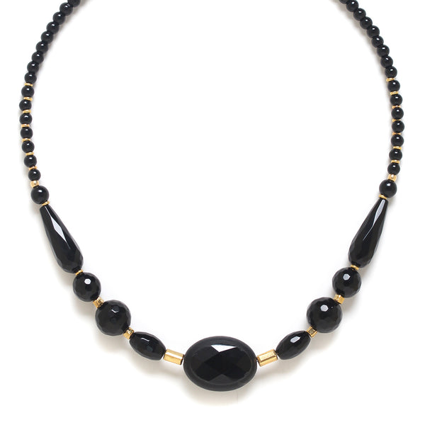 NATURE BIJOUX BAGHEERA black agate short necklace