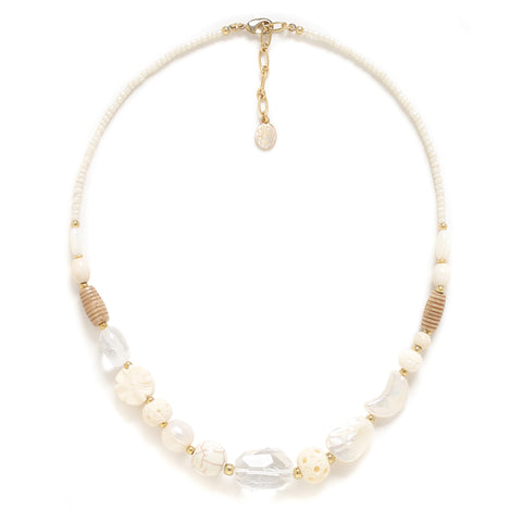 NATURE BIJOUX PONDICHERY short necklace with facetted rock crystal