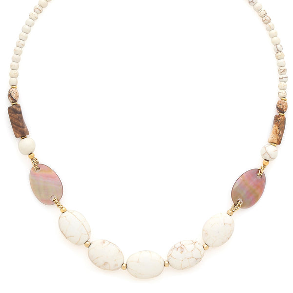 NATURE BIJOUX ALHAMBRA  howlite short necklace