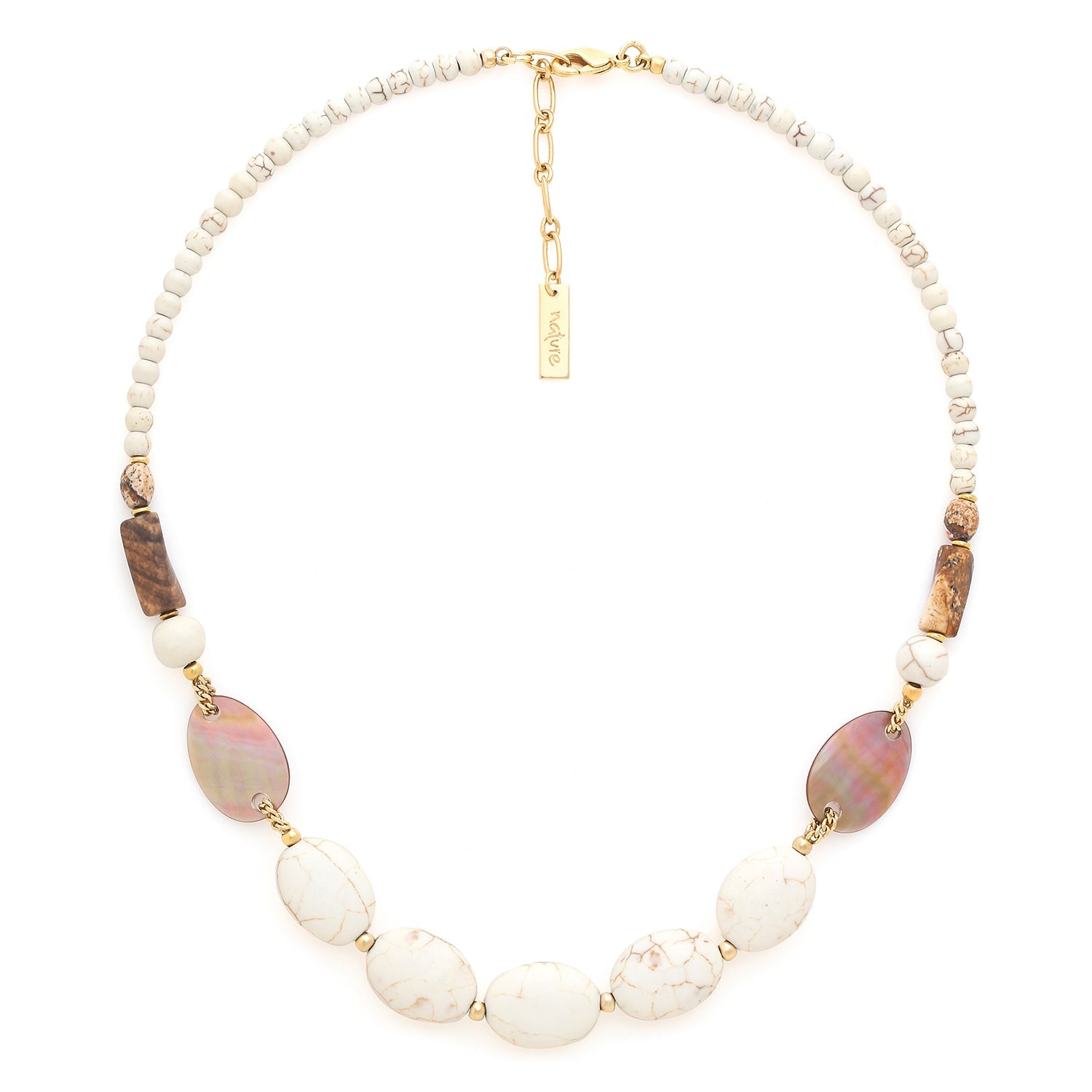 NATURE BIJOUX ALHAMBRA  howlite short necklace
