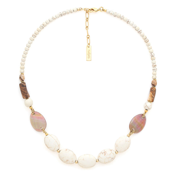 NATURE BIJOUX ALHAMBRA  howlite short necklace