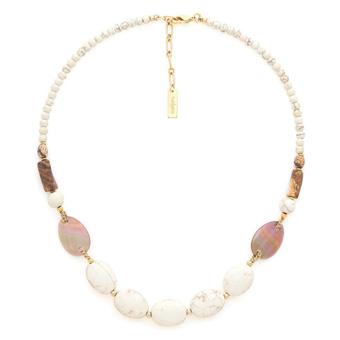 NATURE BIJOUX ALHAMBRA  howlite short necklace