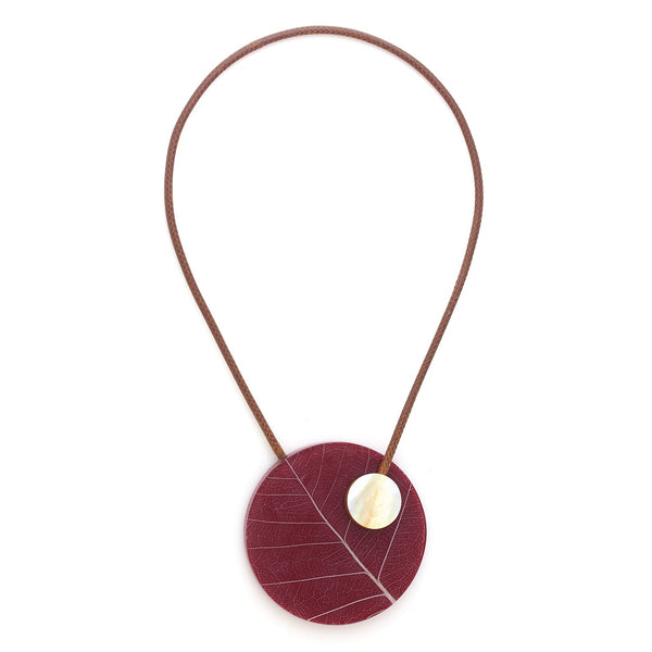 NATURE BIJOUX FICUS CARICA burgundy magnet necklace