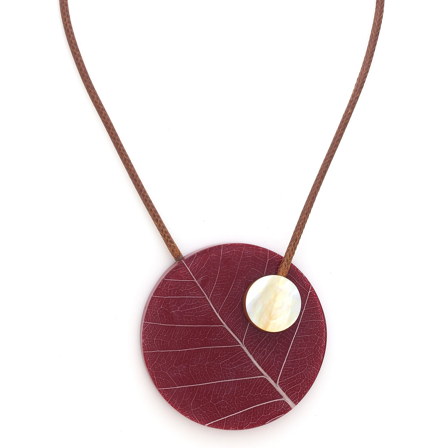 NATURE BIJOUX FICUS CARICA burgundy magnet necklace
