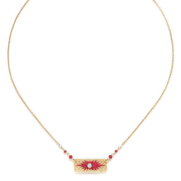 FRANCK HERVAL SELENA rectangular pendant necklace