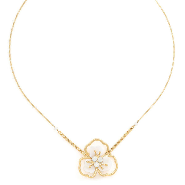 FRANCK HERVAL LISETTE flower pendant necklace