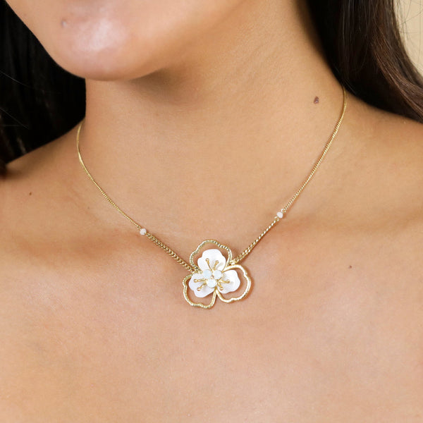 FRANCK HERVAL LISETTE flower pendant necklace