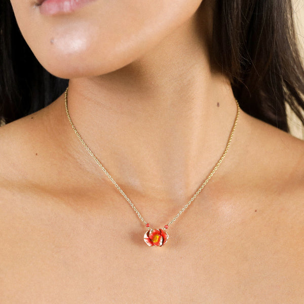 FRANCK HERVAL BETTY short necklace red flower