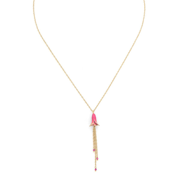 FRANCK HERVAL BETTY tassel chain short necklace (pink)