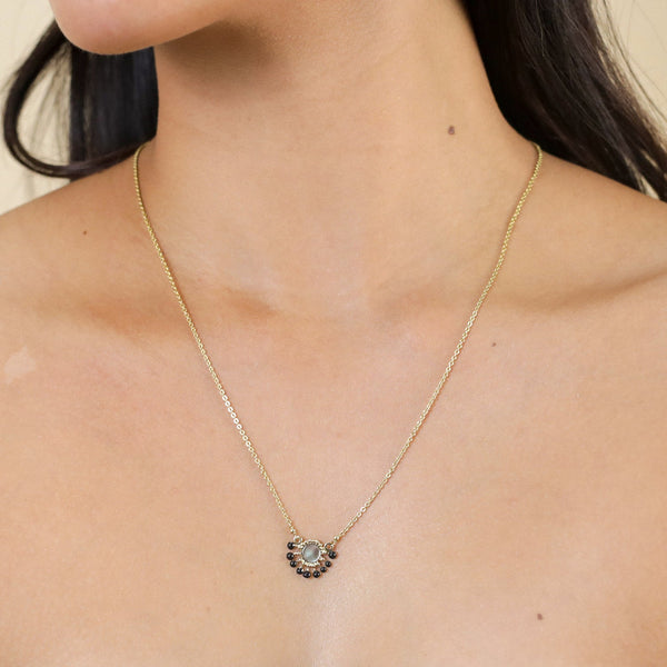 FRANCK HERVAL LAURYNE small pendant necklace (black)