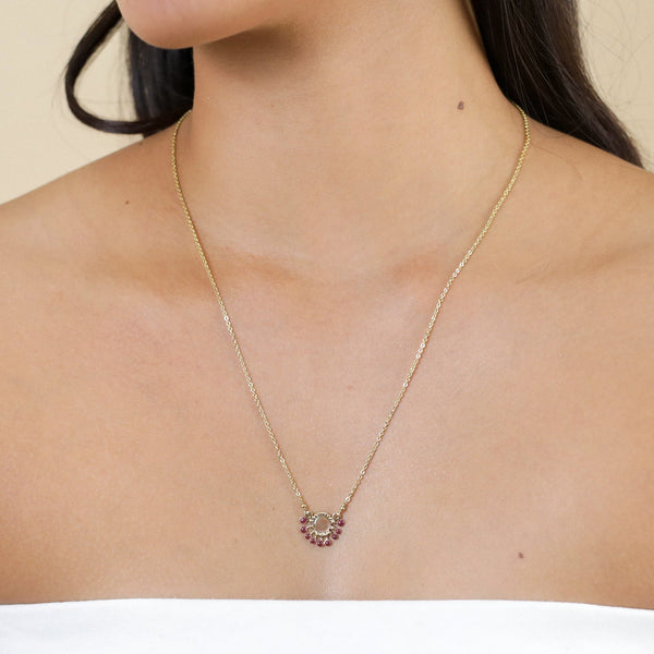 FRANCK HERVAL LAURYNE small pendant necklace (garnet)