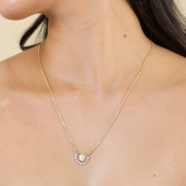 FRANCK HERVAL LAURYNE small pendant necklace (lilac)