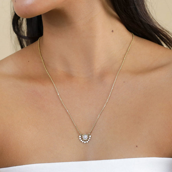 FRANCK HERVAL LAURYNE small pendant necklace (ecru)