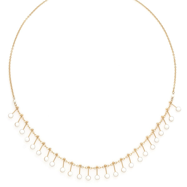 FRANCK HERVAL LAURYNE enameled chain necklace (ecru)