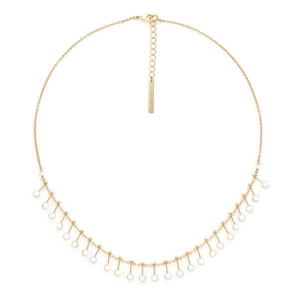 FRANCK HERVAL LAURYNE enameled chain necklace (ecru)