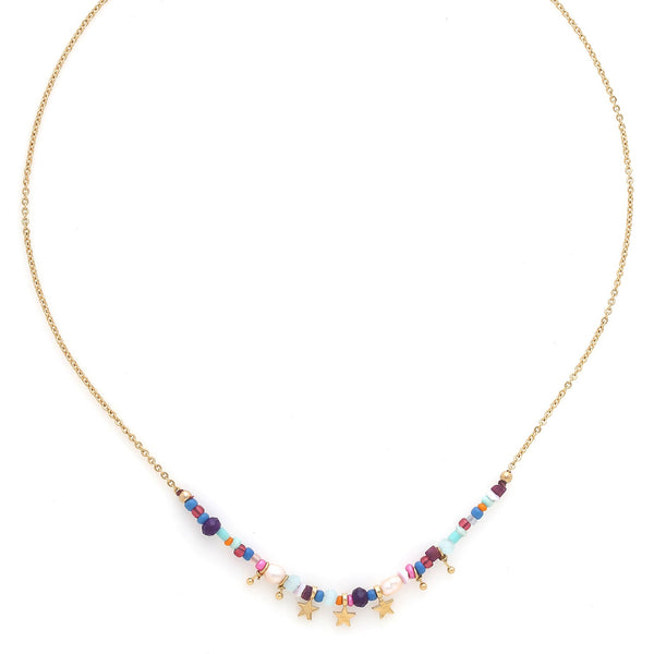 FRANCK HERVAL JOY 3-stars thin necklace