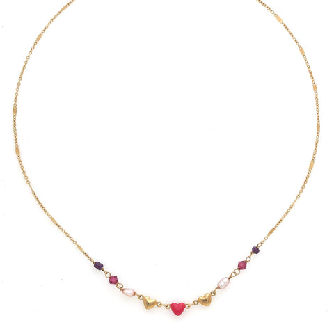 FRANCK HERVAL ESMEE heart thin necklace