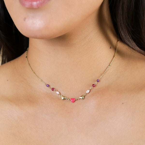 FRANCK HERVAL ESMEE heart thin necklace