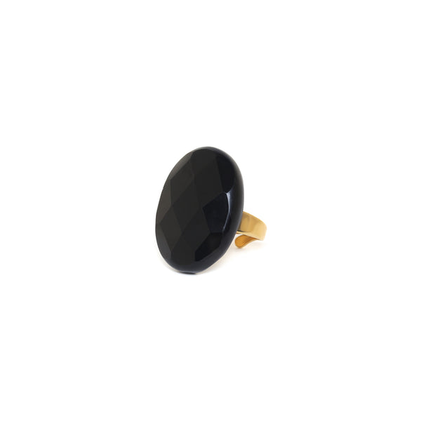 NATURE BIJOUX BAGHEERA adjustable black agate ring