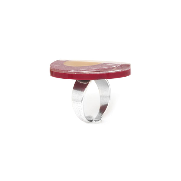 NATURE BIJOUX FICUS CARICA burgundy adjustable ring
