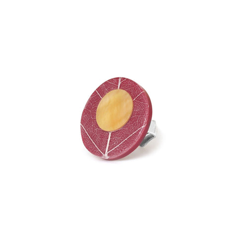 NATURE BIJOUX FICUS CARICA burgundy adjustable ring
