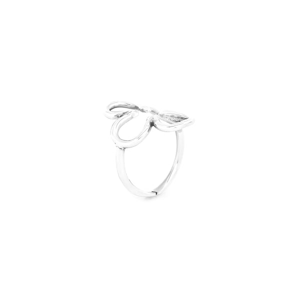 ORI TAO CLOVER adjustable clover ring (silvered)