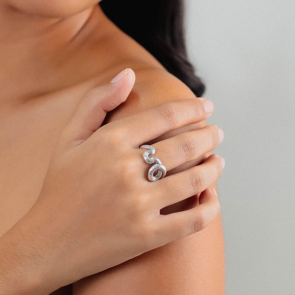 ORI TAO VENIN snake ring (argenté)