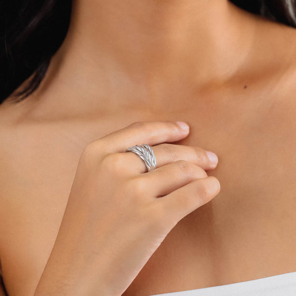 ORI TAO MERIDA 3 twists ring (silvered)